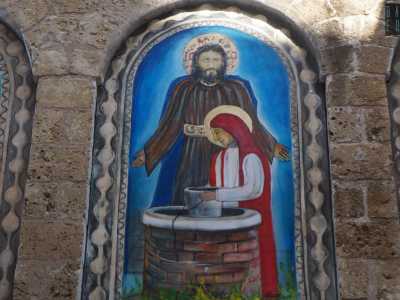 io per� ho aggiunto il particolare degli occhi azzurri, perch� si dice che Cristo li avesse chiari�